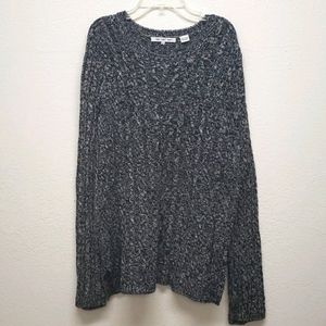 Long blue tan cream cotton sweater EUC Medium